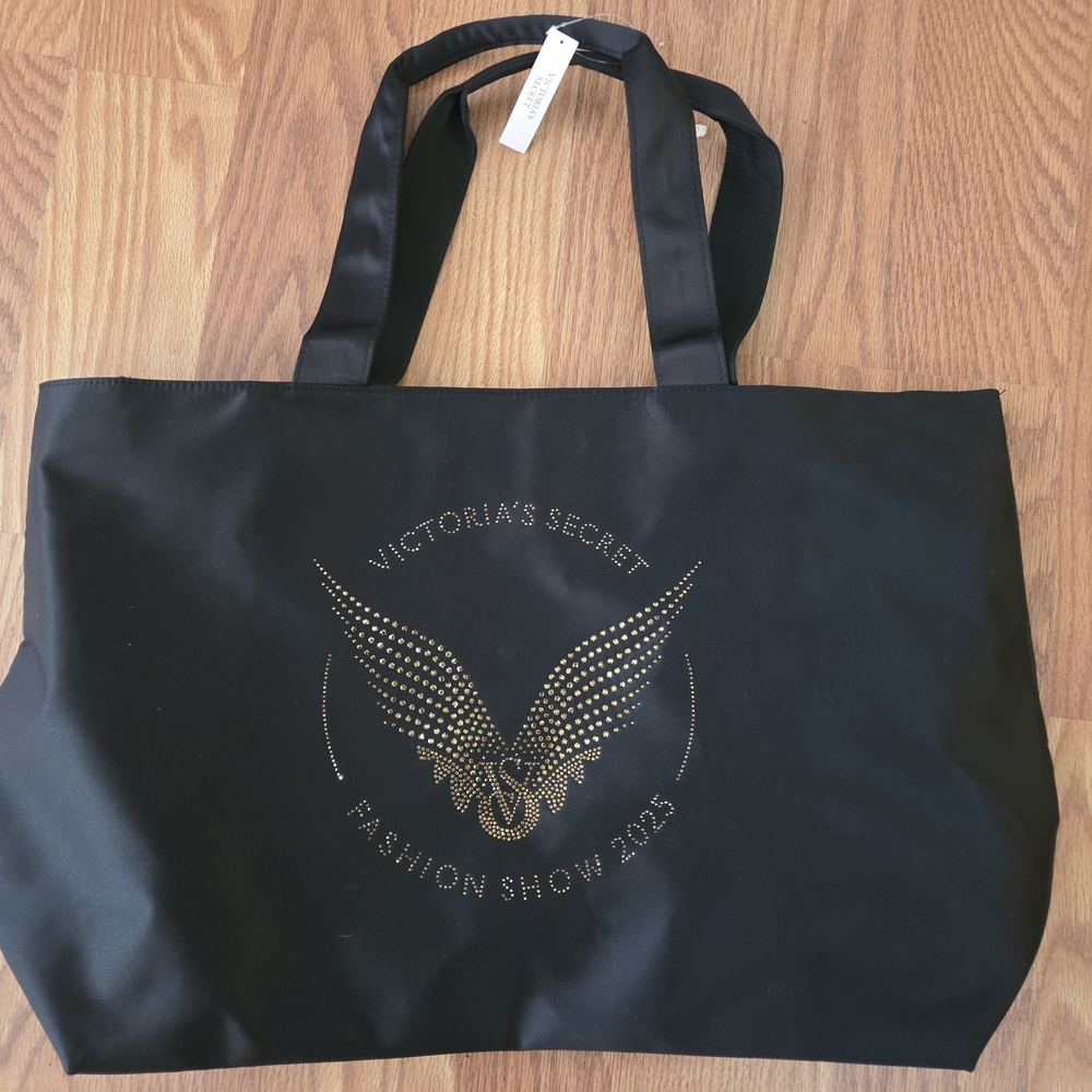 2025 Victoria's Secret Black Tote with Gold Accents
